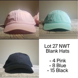 NWT Lot of 27 Blank Washed Twill Hats